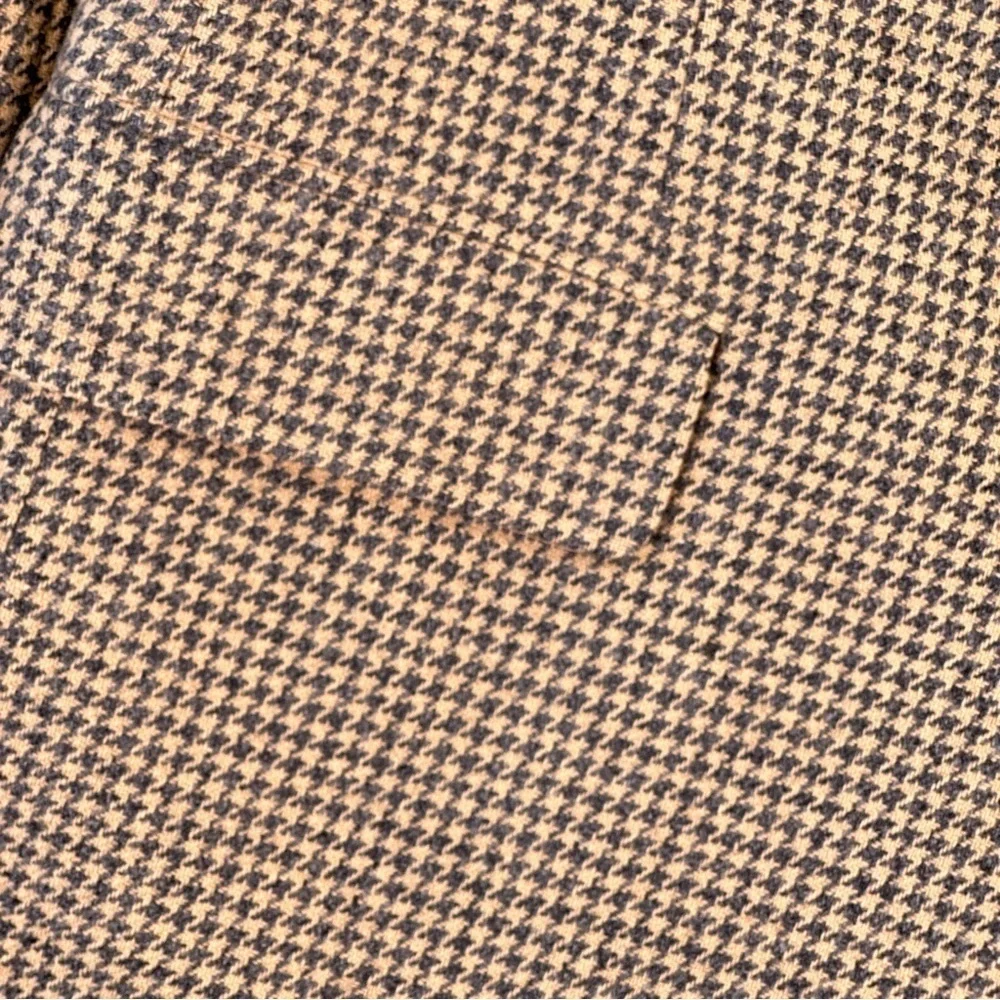 Lanvin Vintage Sport Coat Bonwit Teller Camel Hair Houndstooth Tan 40R
